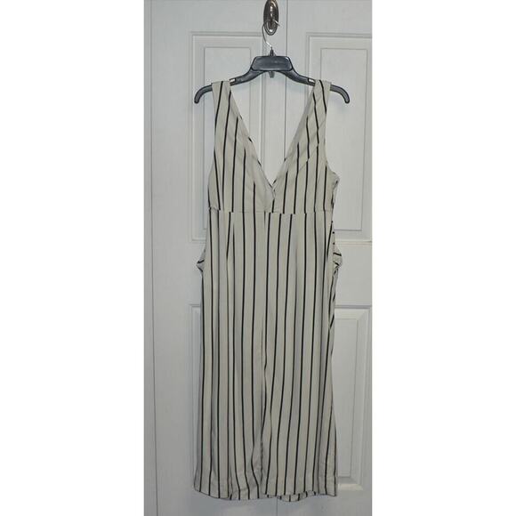 Topshop Women's Stripe Pinafore Midi Dress in Ivory Size 8 MSRP $85 - Picture 6 of 8